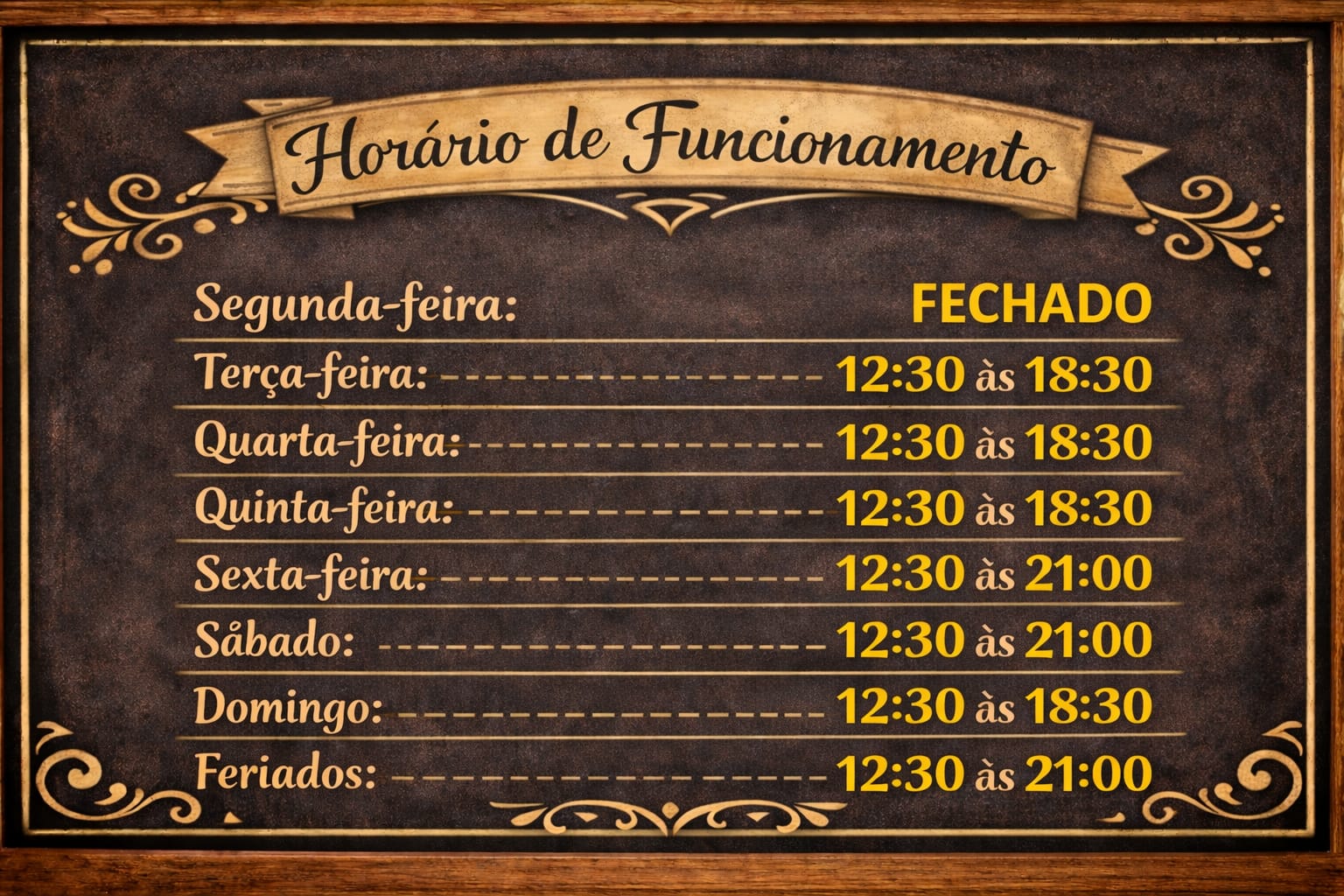 Horários de funcionamento Macadamia Gelateria